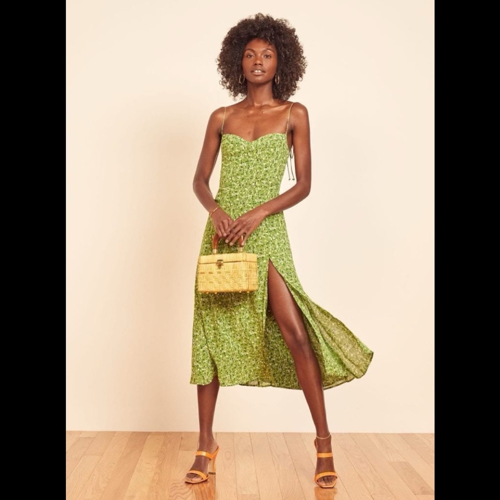 Reformation Juliette Dress Green Floral